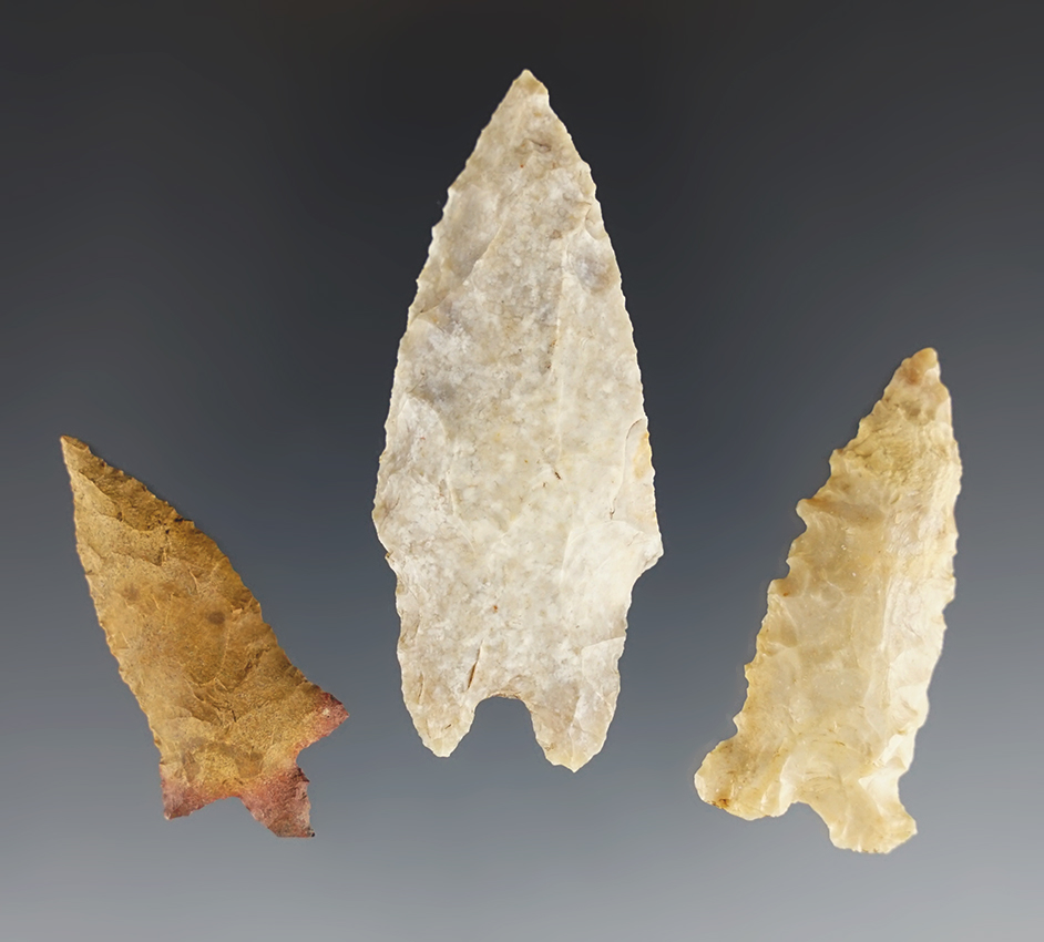 Set of three Texas points in good condition. The largest is 2 5/16". All have COA's.