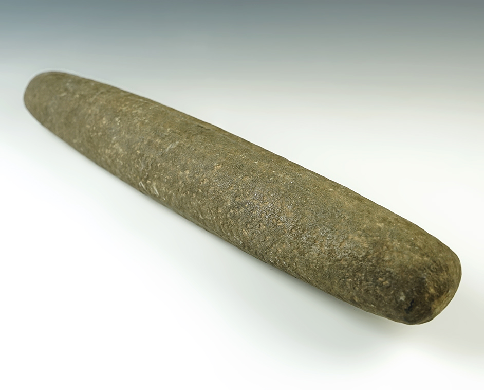 Huge and well made 18" Roller Pestle found in Muncie, Delaware Co., Indiana.