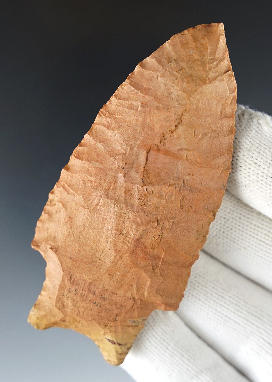 Well made 3 1/4" Buzzard Roost Creek made from Buffalo River Chert, Tennessee. COA.