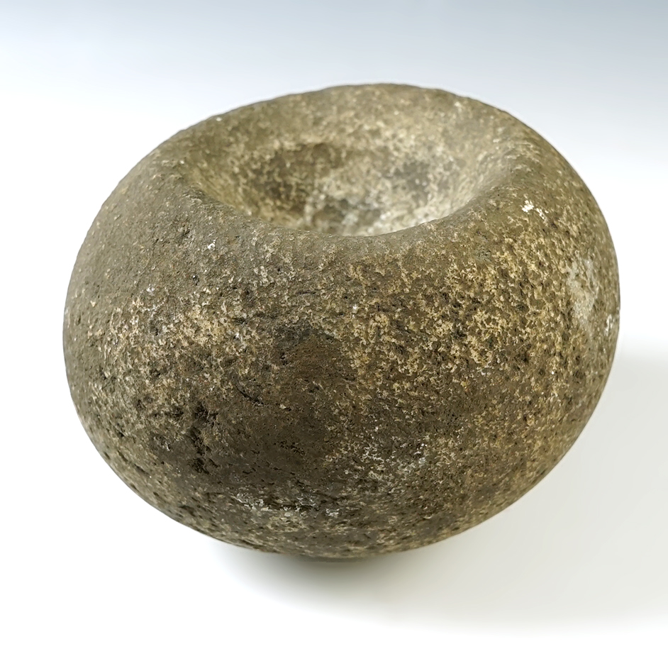 5" x 3 1/2" Mortar that is well patinated. Found in Illinois. Ex. J. Welsch.