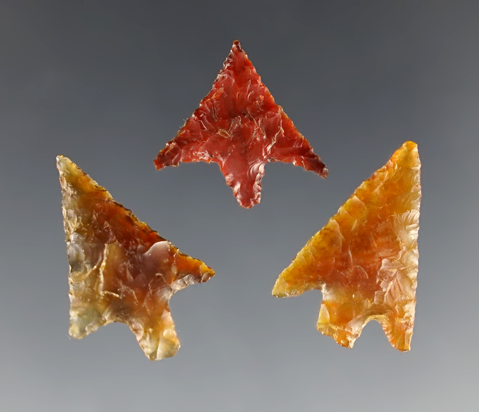 Set of three well made Gempoints found in Clackamas Co., Oregon.