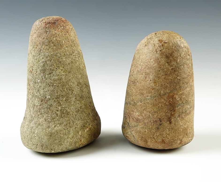 Pair of well patinated Quartz Pestles from Ohio including a Pestle and a 4 1/4" Bell.