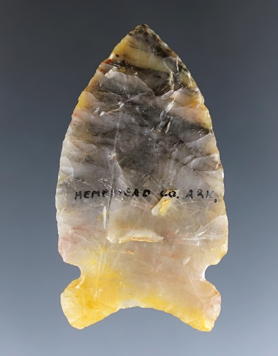 Fine 1 15/16" Kessel made from patinated Novaculite. Found in Arkansas.
