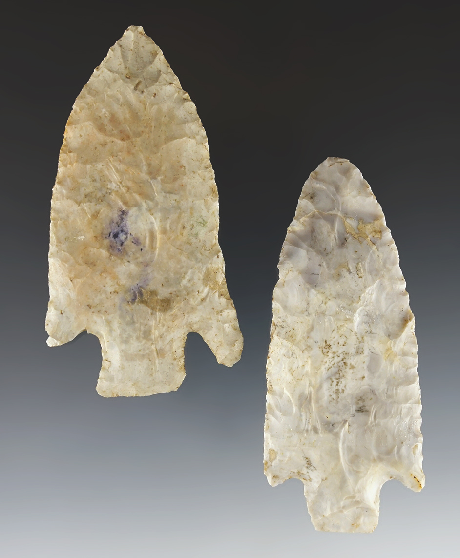 Pair of nice Missouri/Illinois area points. The larger is 3 7/16".