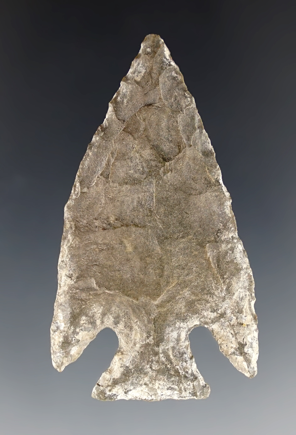 2 3/16" Wade found in Lincoln Co., Kentucky. Made from patinated gray Chert. COA.