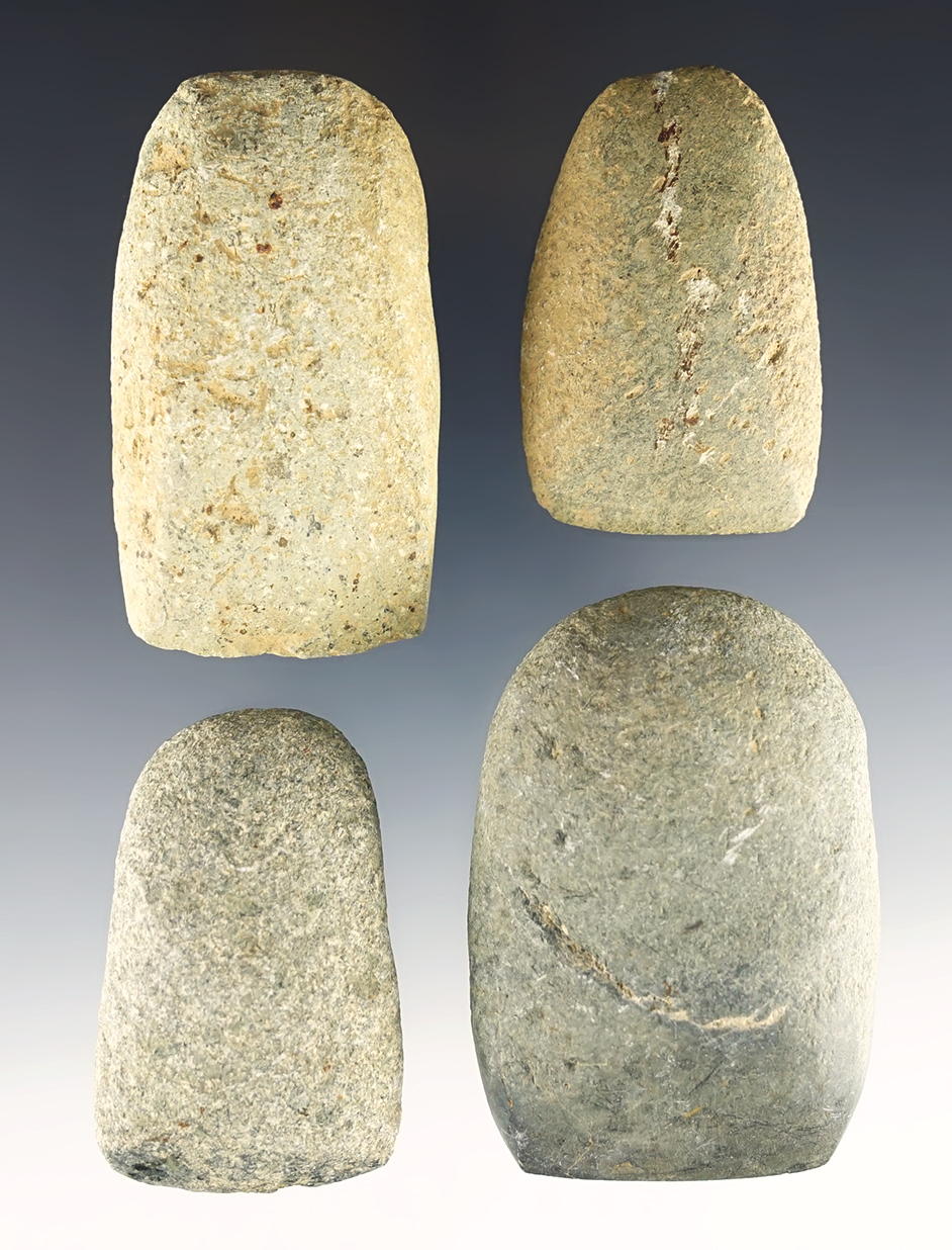 Set of four Ohio Celts found in Franklin, Licking, Fairfield and Richland counties.