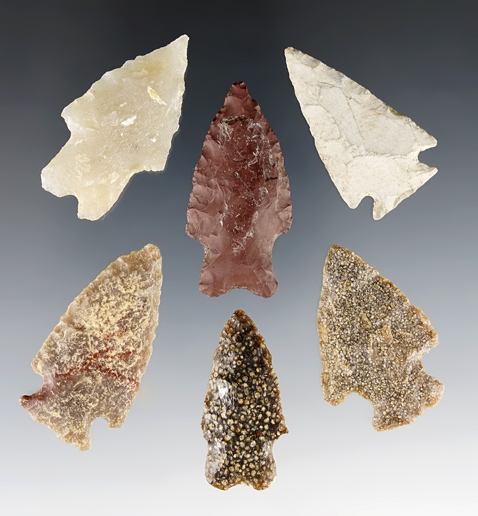 Set of 6 nicely made Utah/Wyoming area points. The largest is 1 11/16".