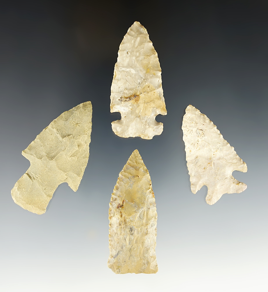 Set of four Kentucky points including a Copena, Buck Creek and more. Ex. Charlie Long.