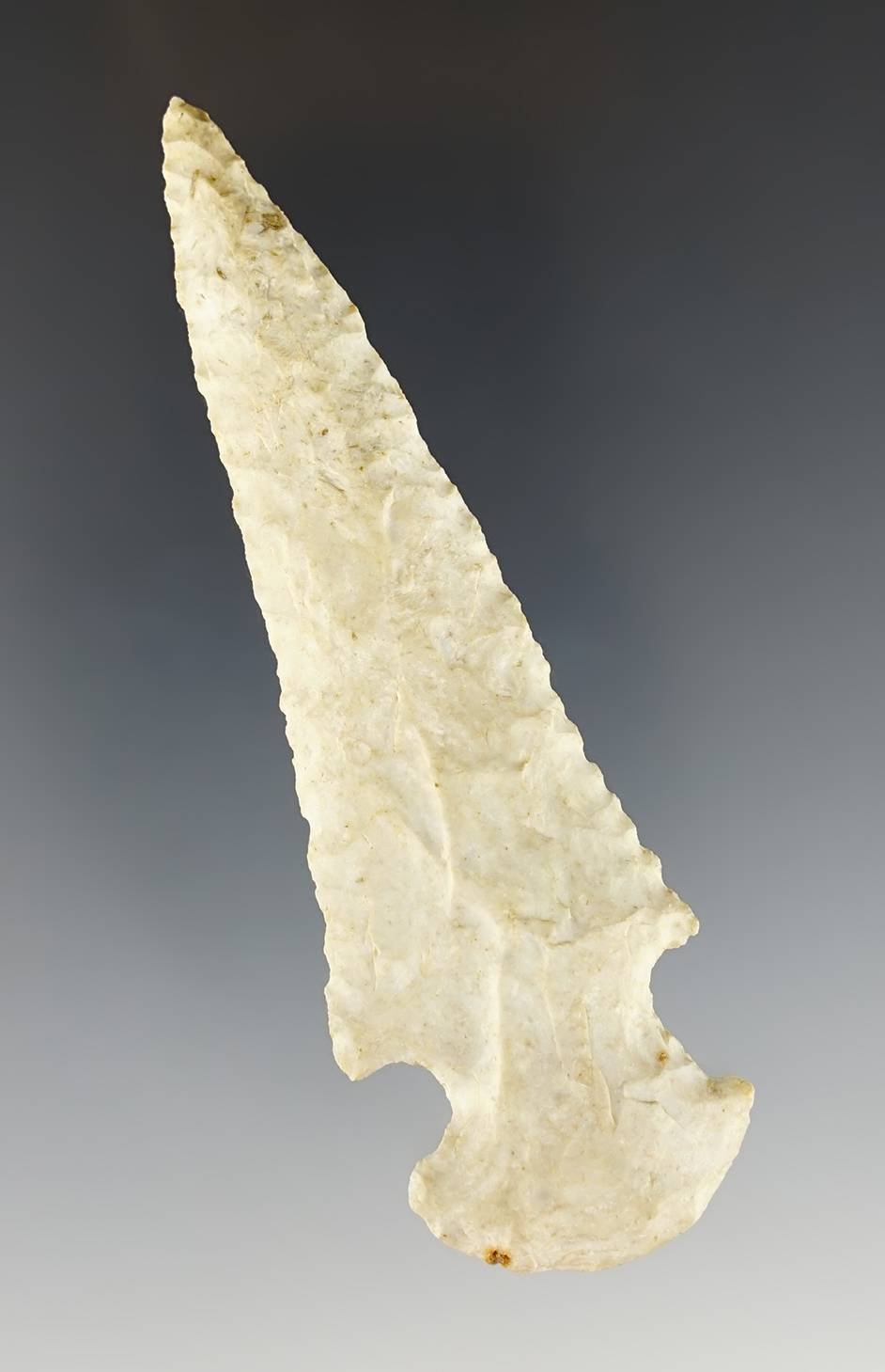 Nice 3 15/16" Cupp found in Missouri. Made from patinated Burlington Chert. COA.