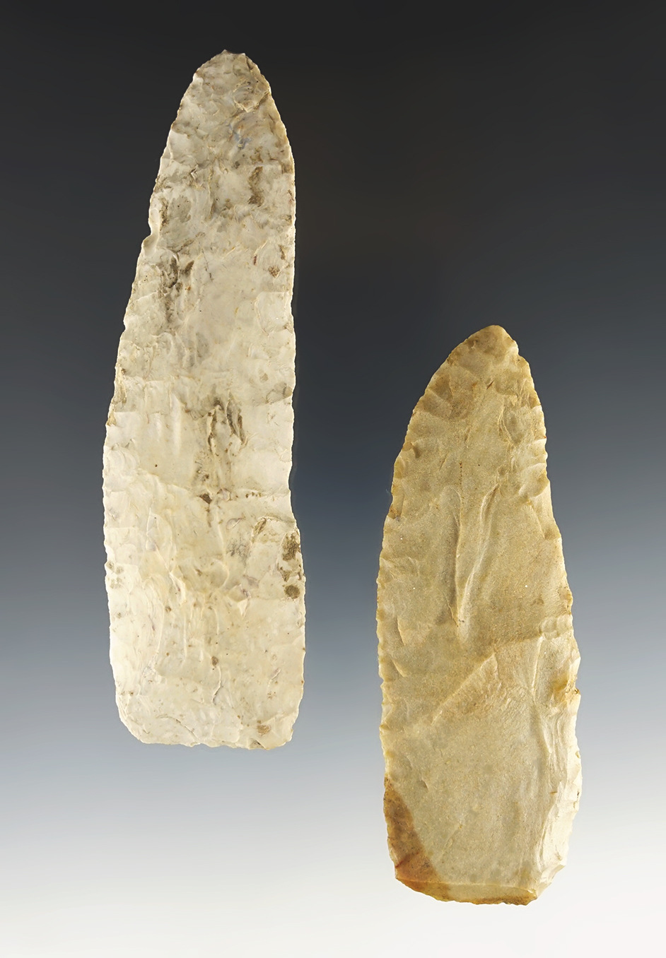 Pair of well made Knives found in Fairfield Co., Ohio. Both are Ex. Lar Hothem.