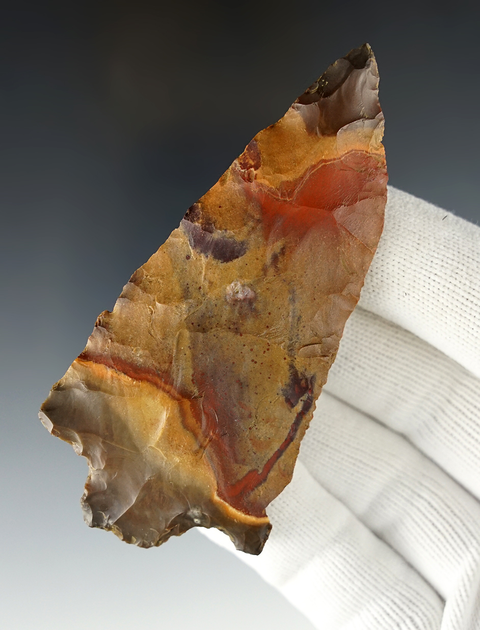 3 5/8" Ledbetter made from highly collectible Horse Creek Chert. Found in Tennessee.