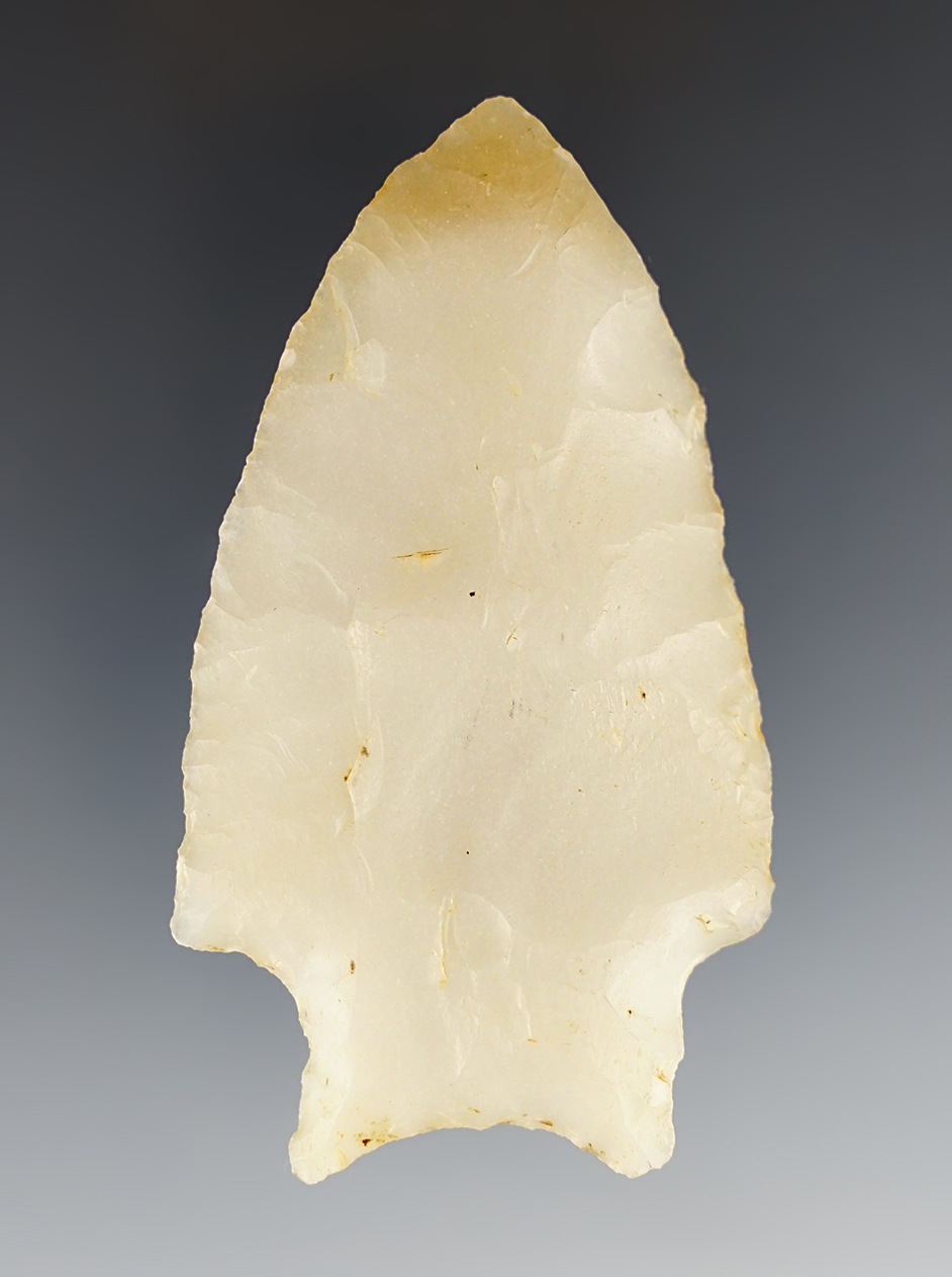 3 1/8" Johnson made from Novaculite. Found south of Atkins, Pope Co., Arkansas. COA.