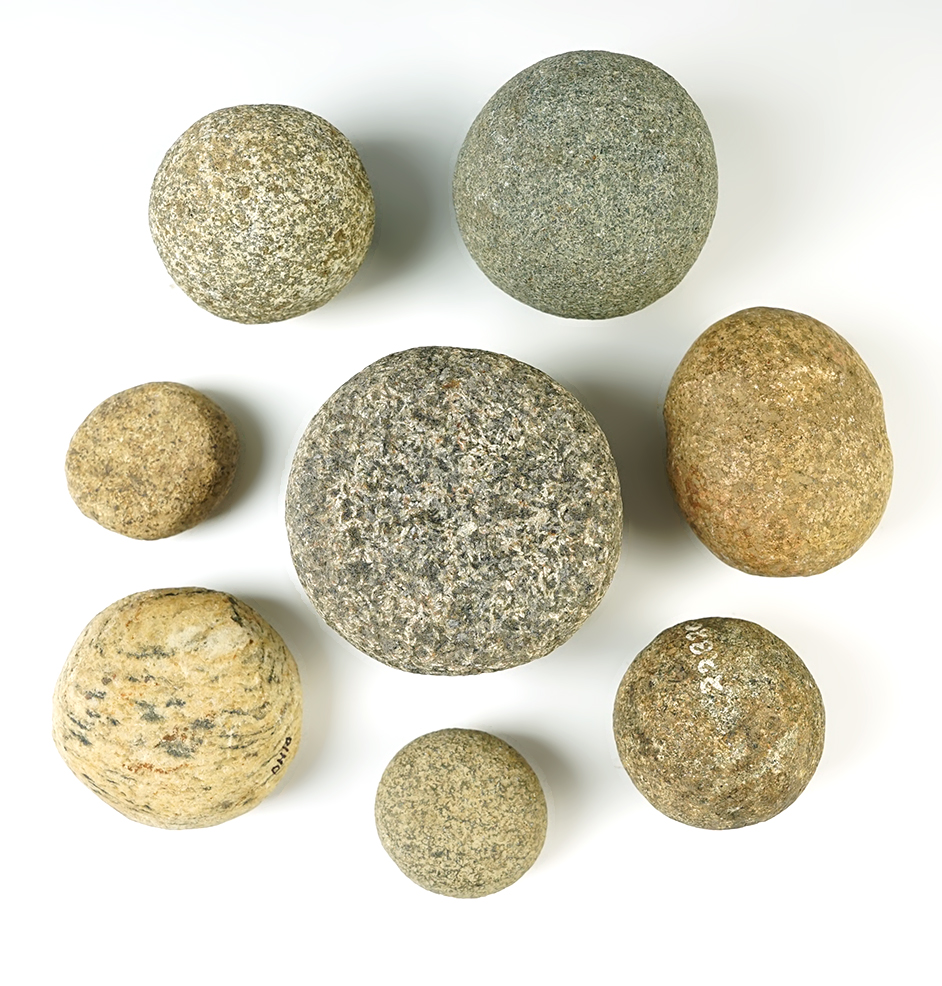 Set of 8 Hardstone artifacts from various Ohio counties.