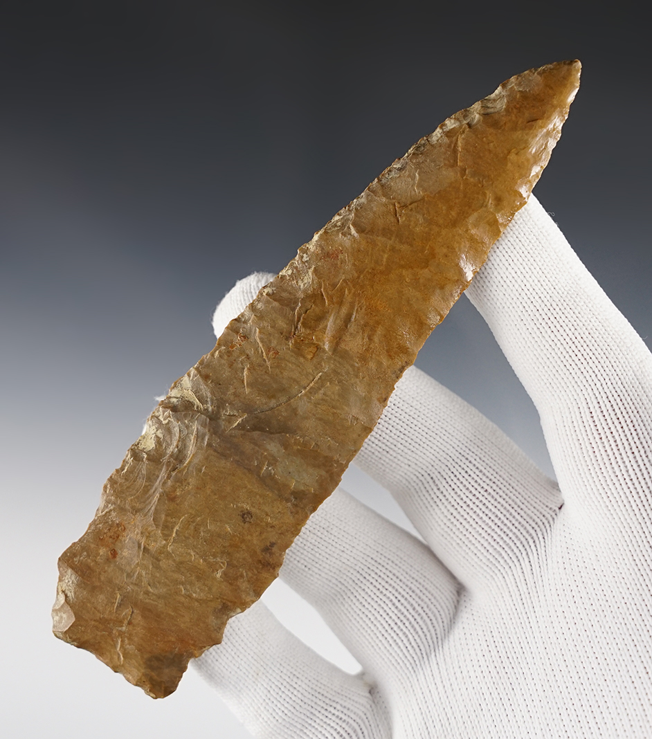 River-stained 5 9/16" Elk River found in Benton Co., Tennessee by Arthur Clark. COA.