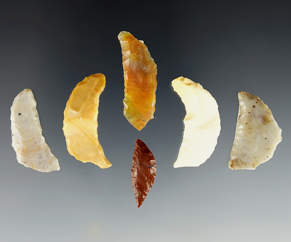 Set of 6 Crescents found by Chris Craft close to Paradise Valley, Valley Co., Idaho.