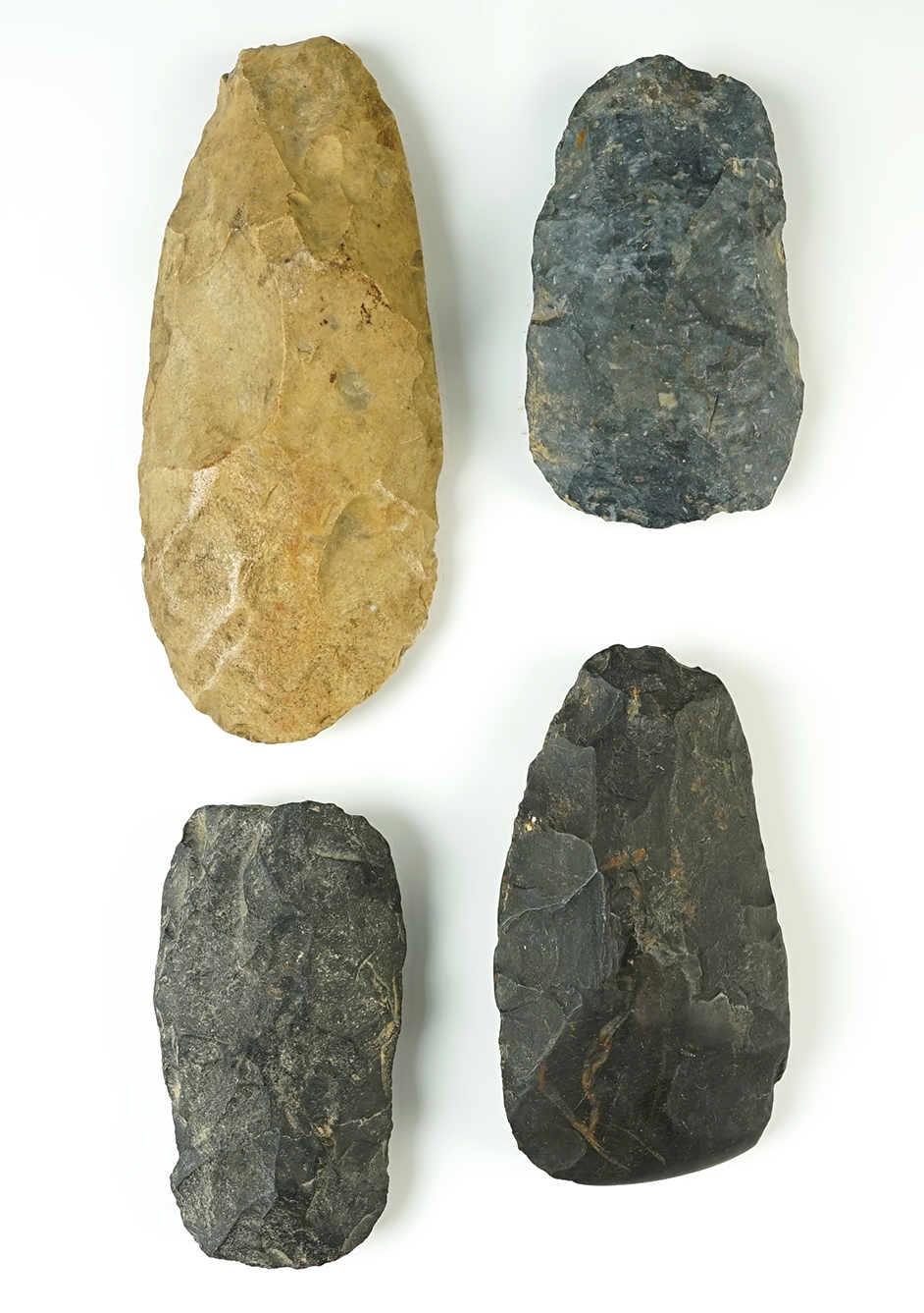 Set of four Ohio Flint Celts in nice condition. The largest is 5 3/4".