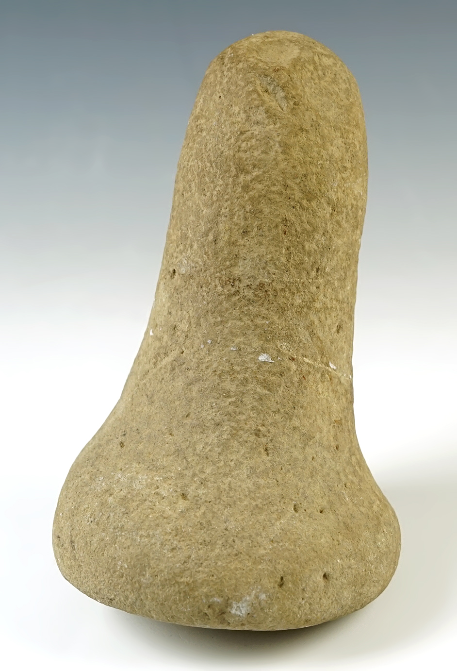 5 3/4" Bell Pestle made from patinated Hardstone. Found in Indiana. Ex. L. McDaniel.