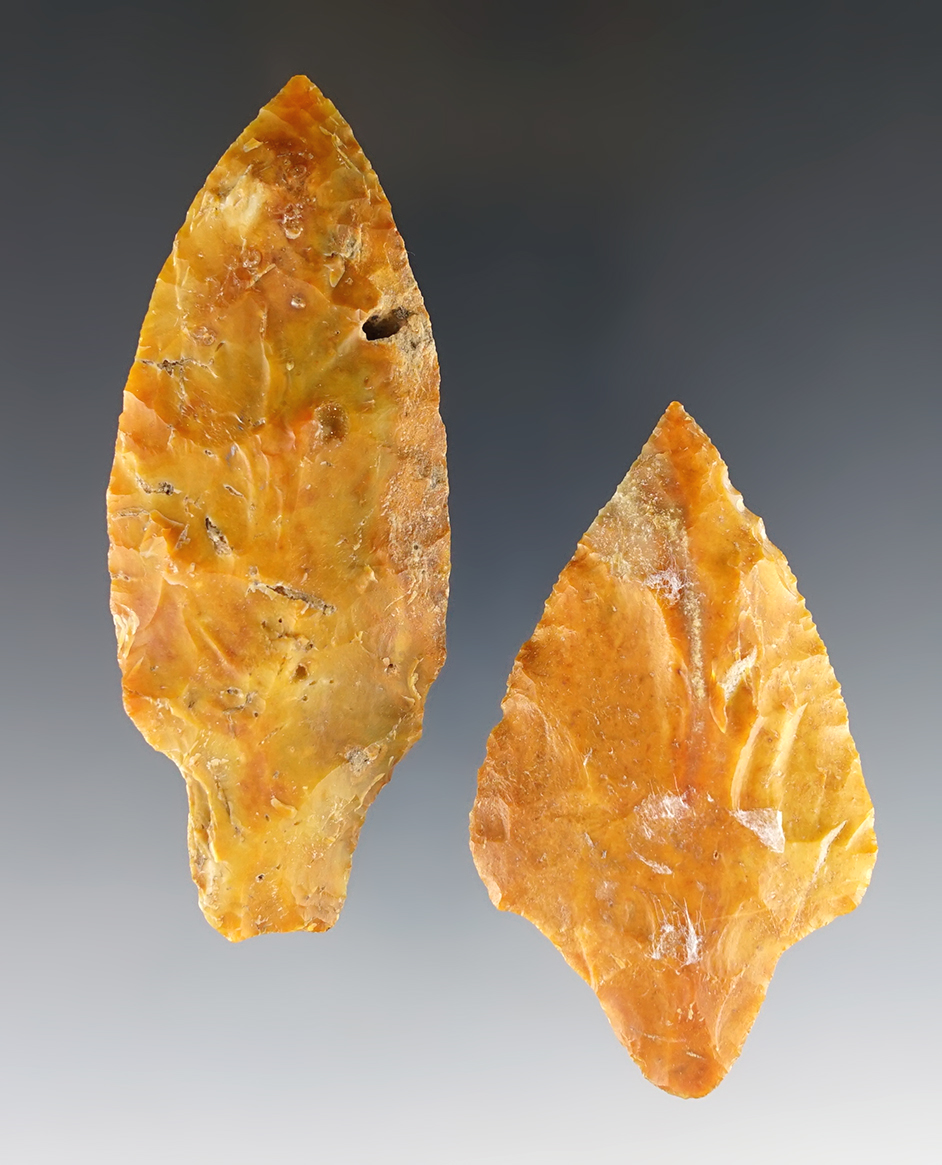 Pair of Florida area points including a 2 5/8" Putnam with a Dickey COA.