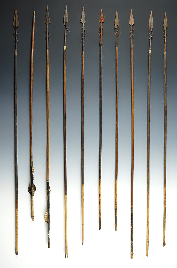 Set of 10 Vintage Fishing Arrows recovered in the Philippines.