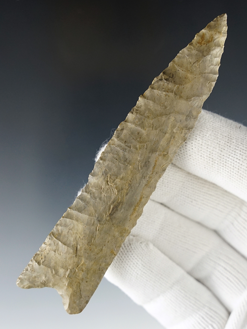 4 1/4" Paleo Allen. Found in Osage Co., Oklahoma. Made from Boone Chert. COA's.