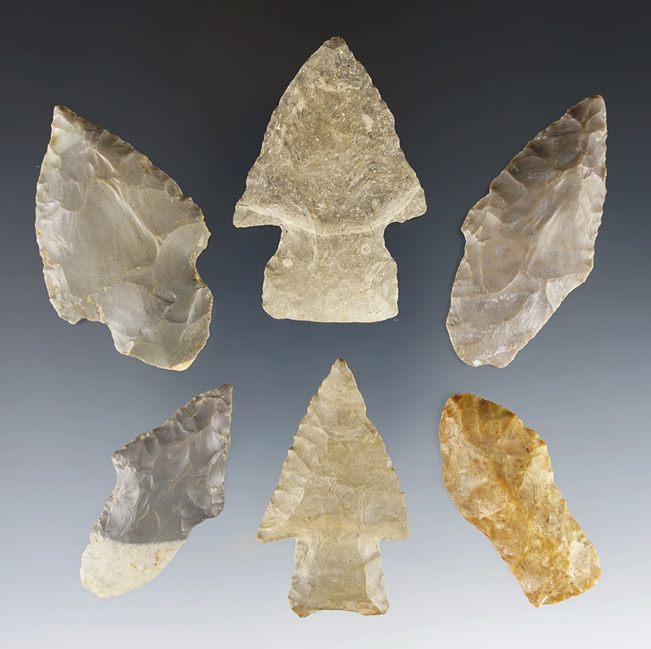 Set of 6 Kentucky points in nice condition. The largest is 2 3/16".