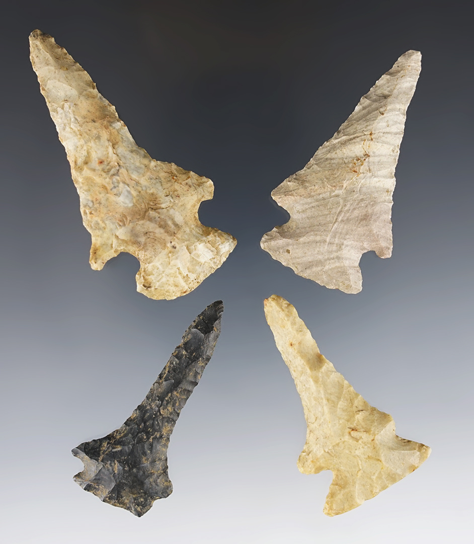 Set of four nice Drills found in Meigs Co., Ohio. The largest is 2 13/16".