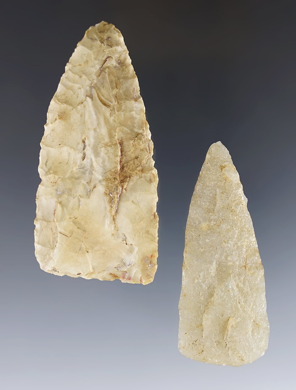 Pair of Minnesota Blades. One is made from Hixton Quartzite. Each includes a Davis COA.