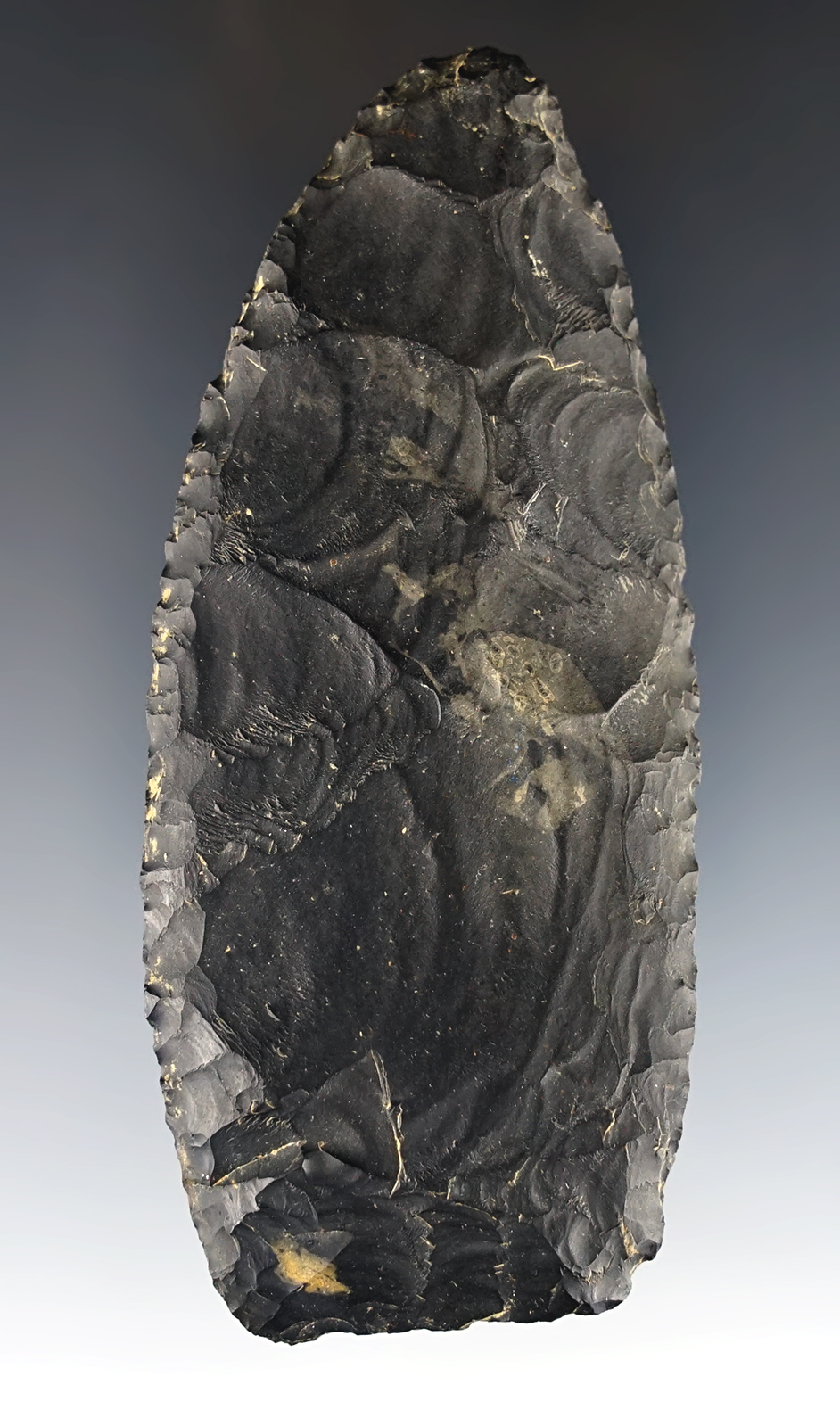 4" Paleo Knife that is well made from Coshocton Flint. Found in Franklin Co., Ohio.