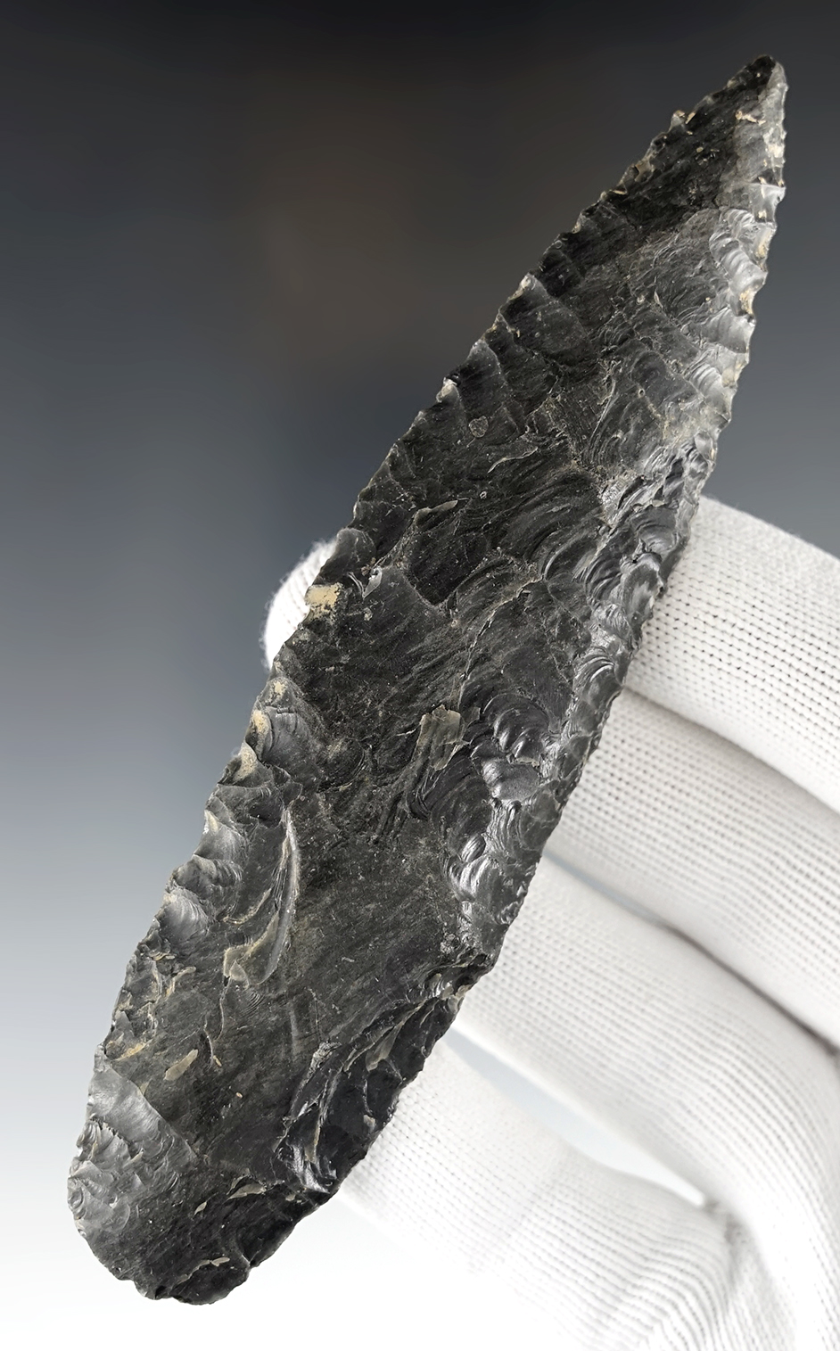 5 1/4" PreColumbian Colima Knife that is made from Obsidian. Recovered in West Mexico.
