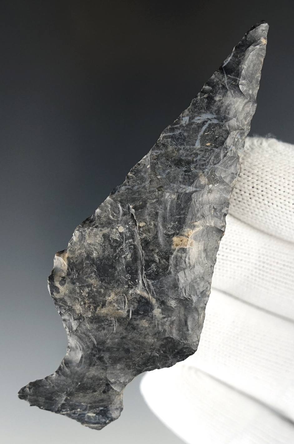 3 11/16" Ashtabula made from Coshocton Flint. Found in Coshocton Co., Ohio.