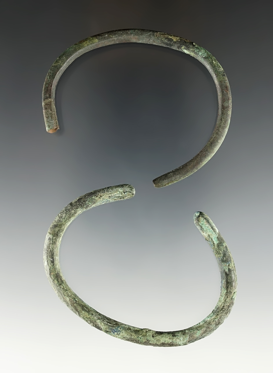 Nice pair of Copper Bracelets recovered in Clackamas Co., Oregon in the 1880's by Harding.