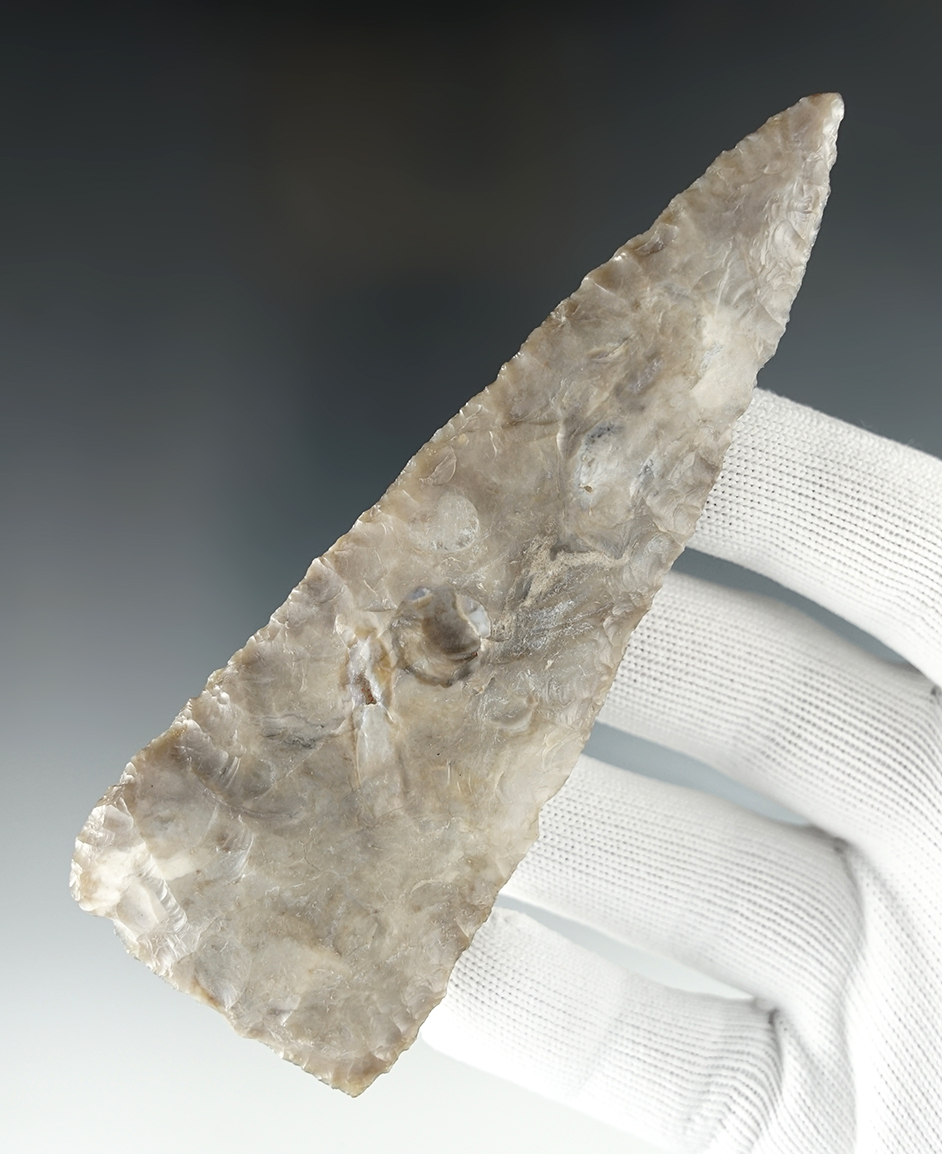 Fine 5" Archaic Blade that is beveled and made from translucent Flint. New Mexico/Arizona.