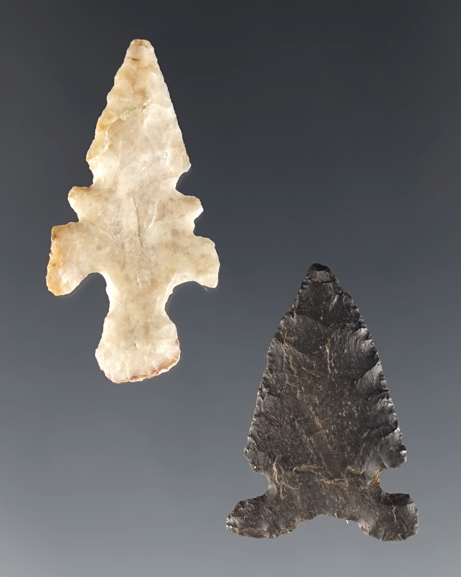 Pair of nicely made Texas points including a Frio and a Duncan. The largest is 1 1/4".