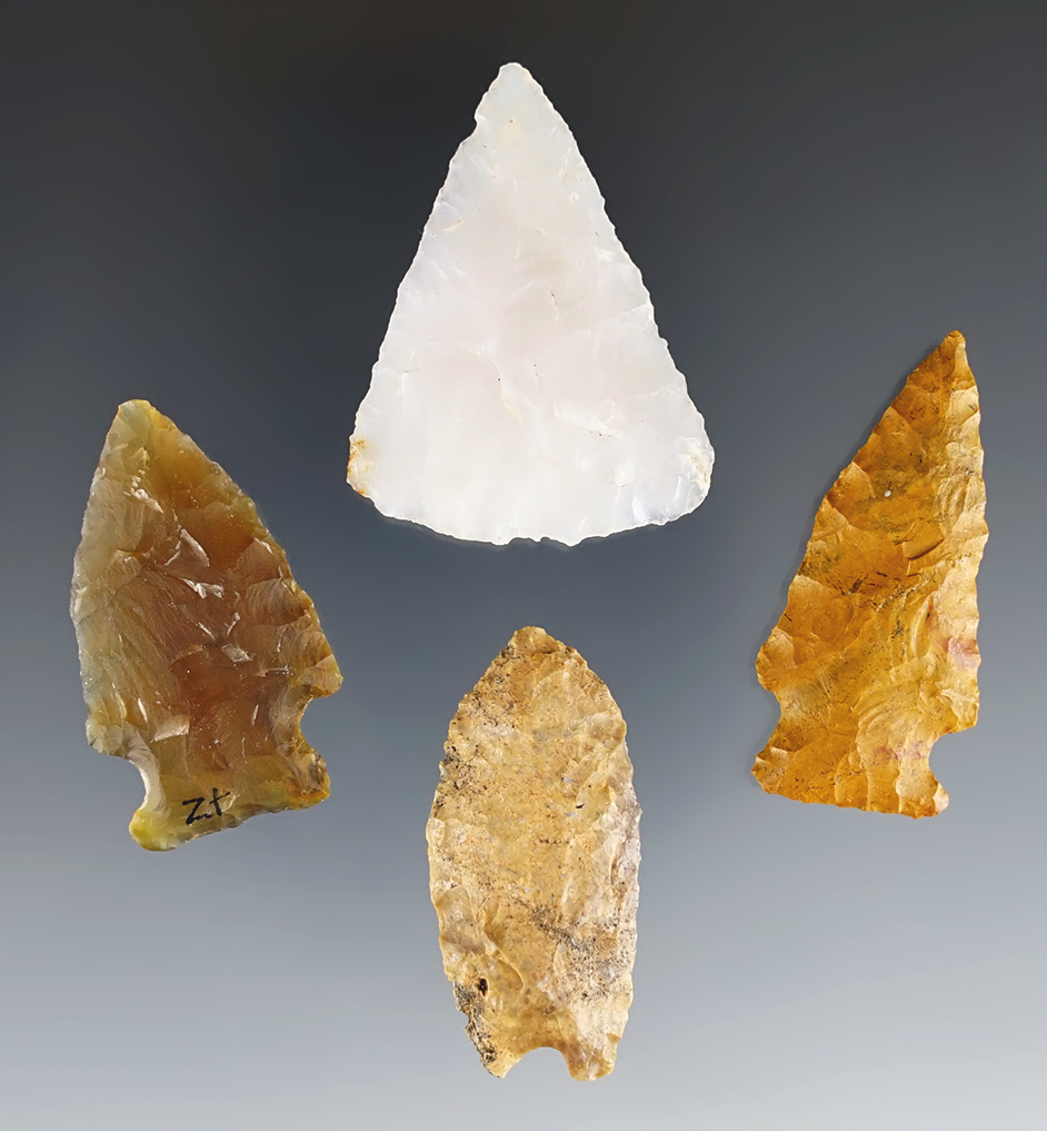Set of 4 nice Colorado points.  The largest is 1 9/16".