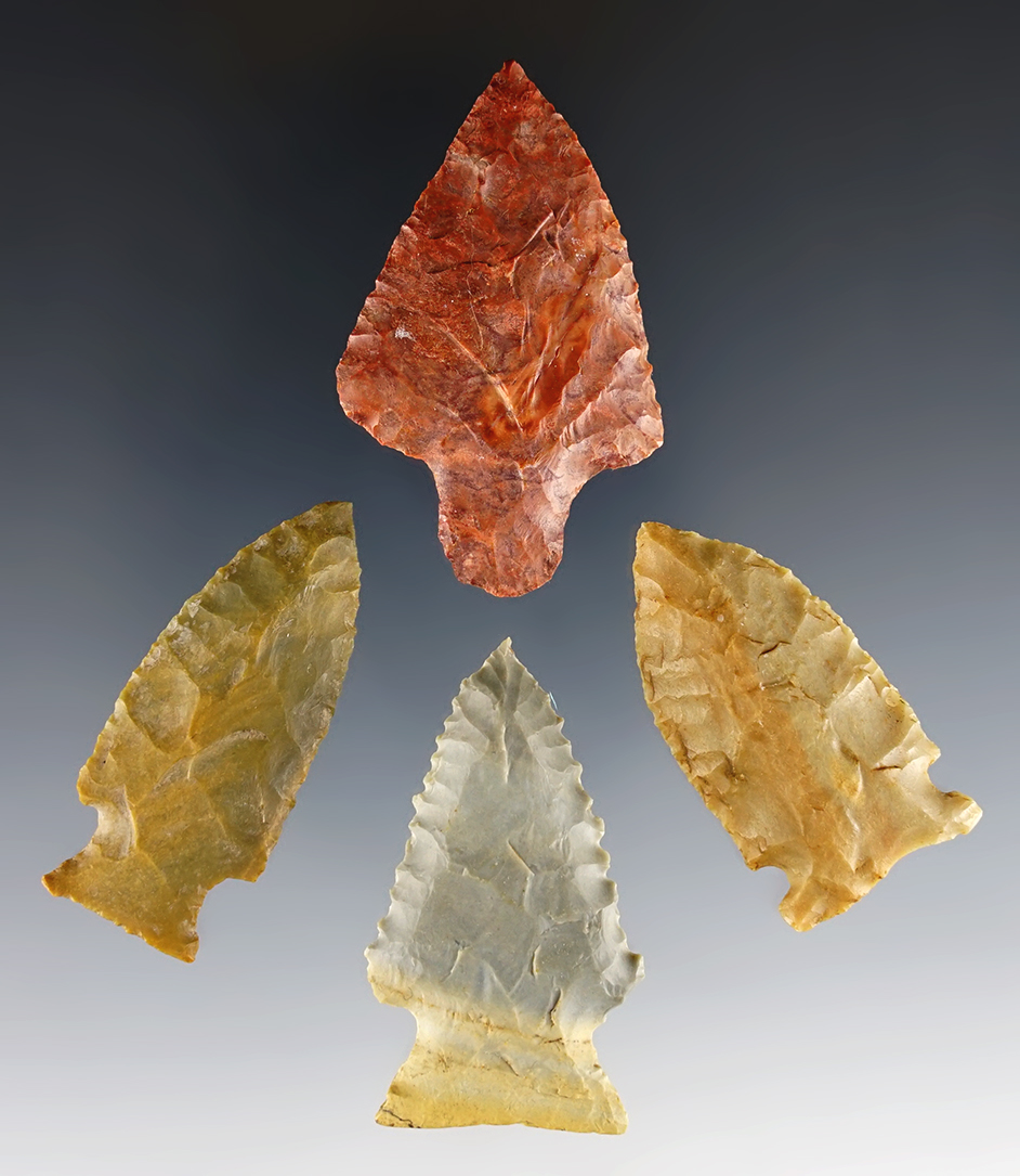 Set of 4 Alabama/Tennessee points in good condition. The largest is 1 3/4".
