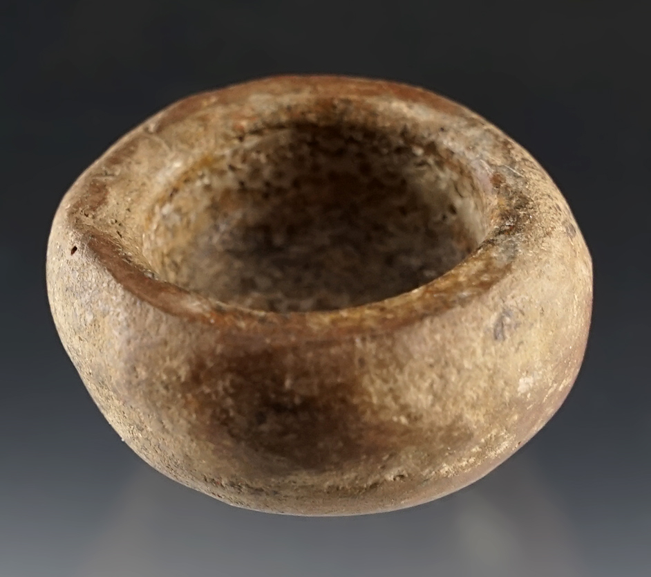 Very unique 1 11/16" wide by 13/16" tall  Cup Stone recovered in Kentucky.