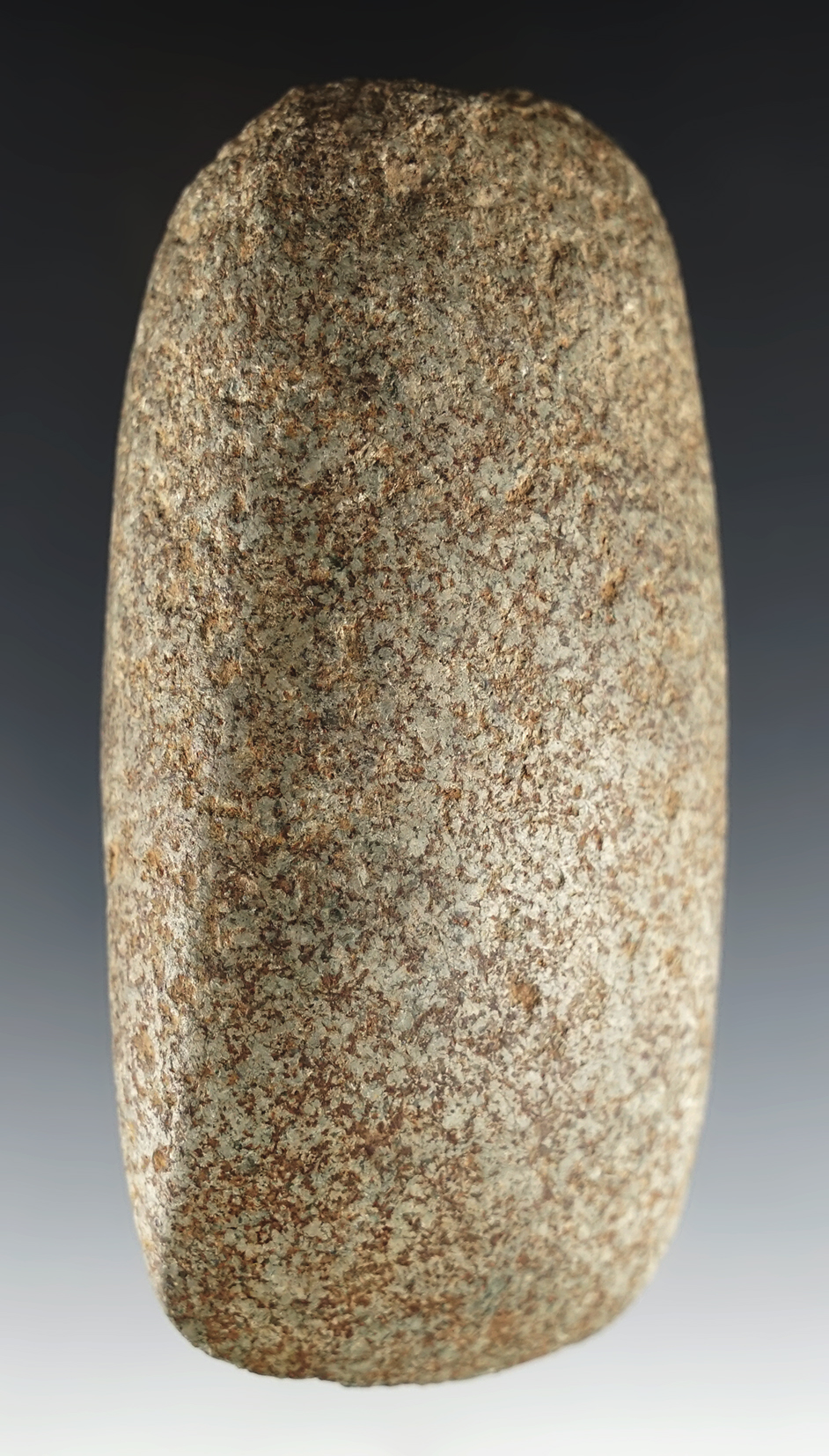 4 5/8" Hardstone Celt with heavy polish to most of the surface. Found in Clark Co., Ohio.