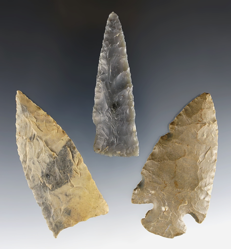 Set of three Kentucky points that are well made. The largest is 2 7/8".