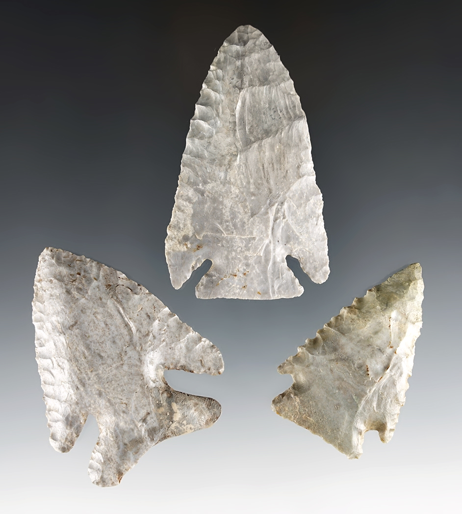 Set of three restored points including an Indiana Green Lost Lake, Thebes and a Kirk.