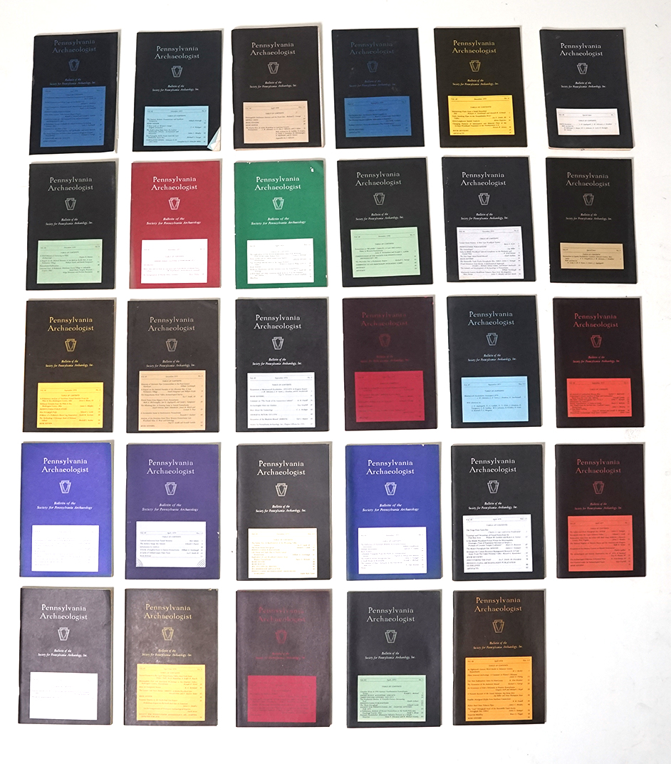 Set of 29 assorted 1970s Pennsylvania archaeologist Journals.