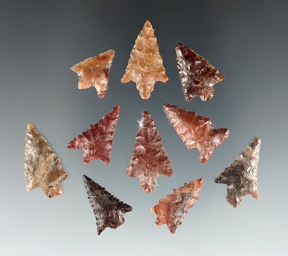 Group of 10 assorted Gempoints recovered in Clackamas Co., Oregon. Largest is 1".