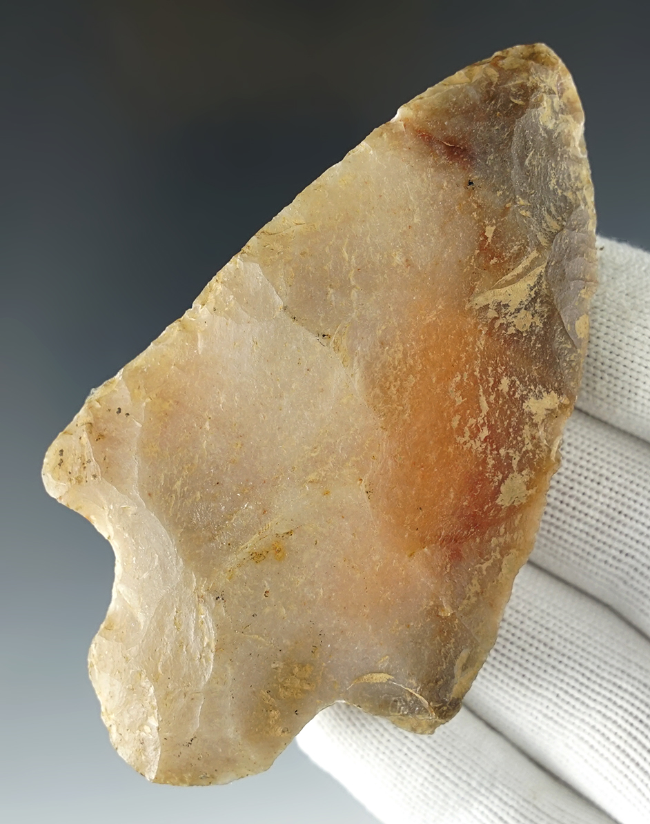 Nice color! 3 7/8" Gary made from Novaculite. Arkansas/Louisiana/Mississippi area. COA.