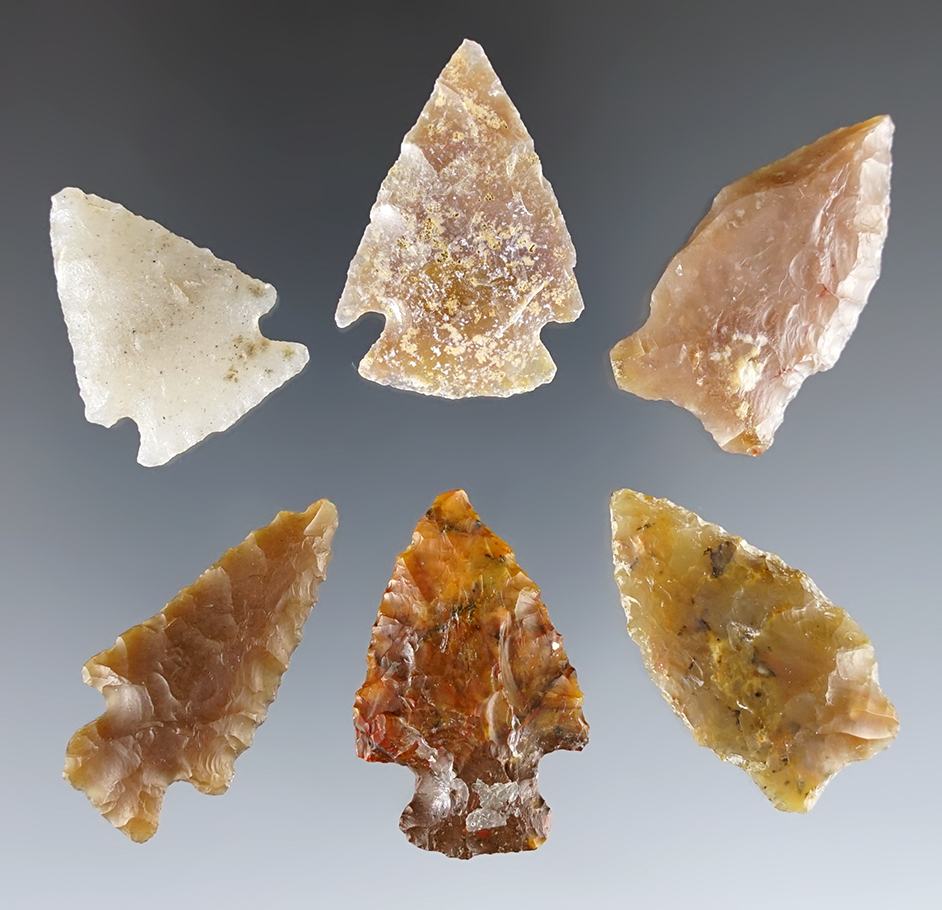 Set of 6 Utah/Wyoming points in nice condition. The largest is 1 5/16".
