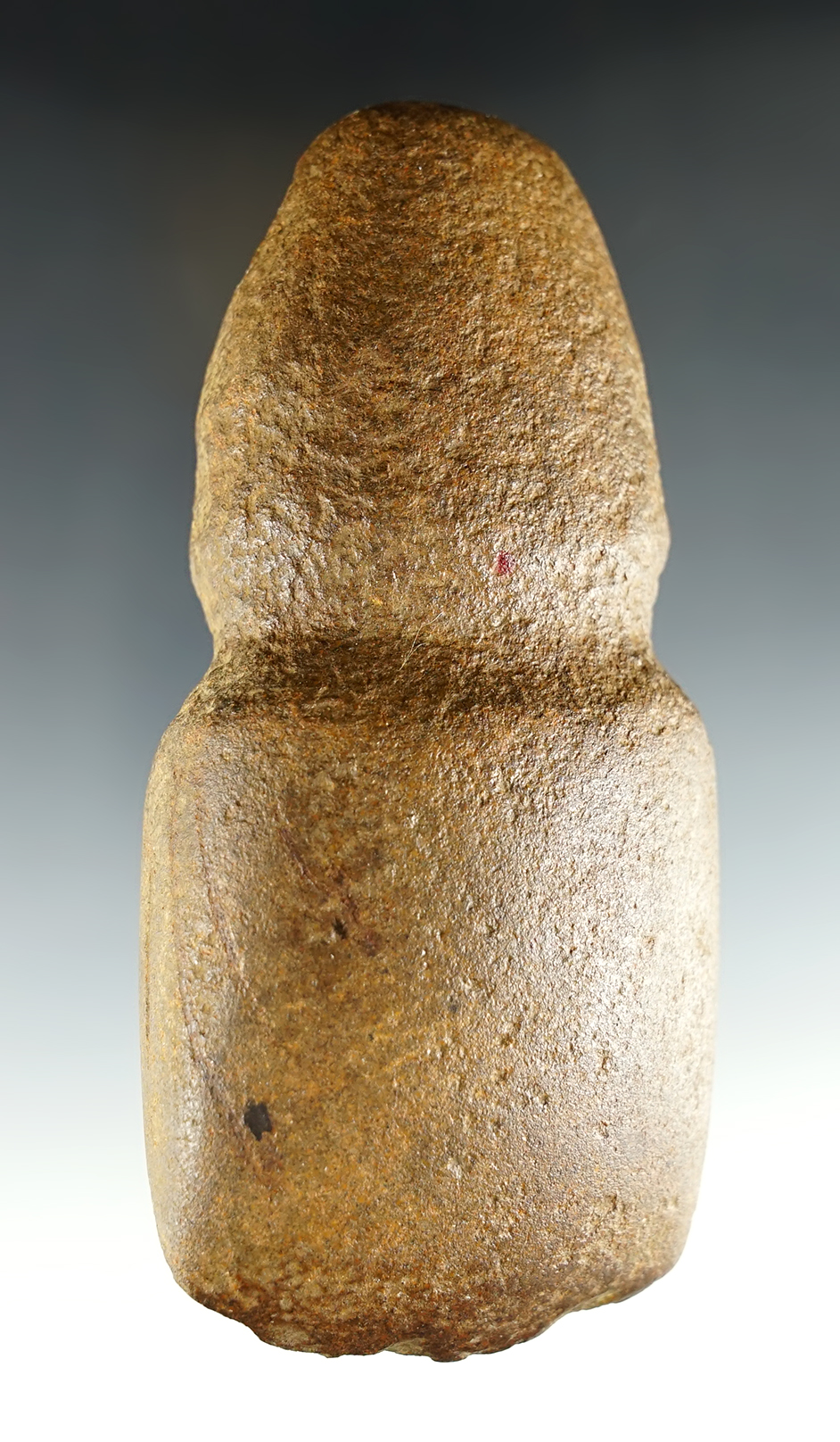 5 7/8" Full Groove Archaic Axe found in the Western U.S. Well polished with use wear to the bit.