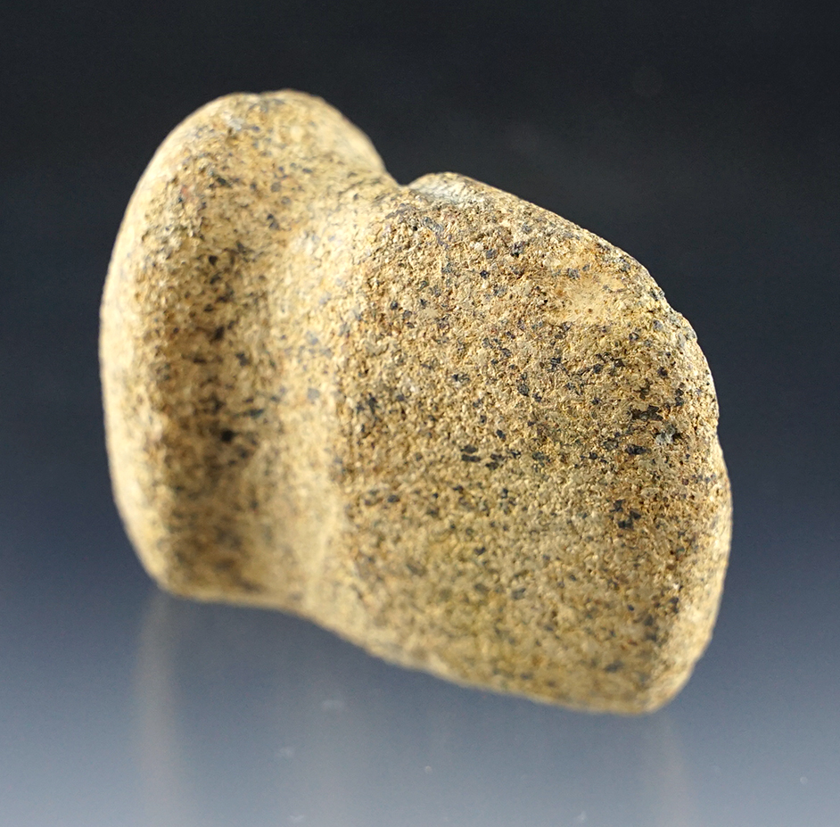 Miniature 2 5/16" long 3/4 Groove Axe made from Hardstone. Found in Franklin Co., Ohio.
