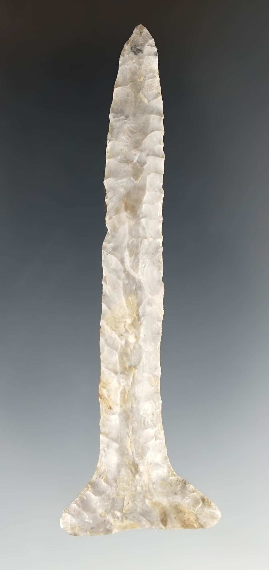 Fine 3 5/16" T Drill made from Coshocton Flint. Found in Crawford Co., Ohio.
