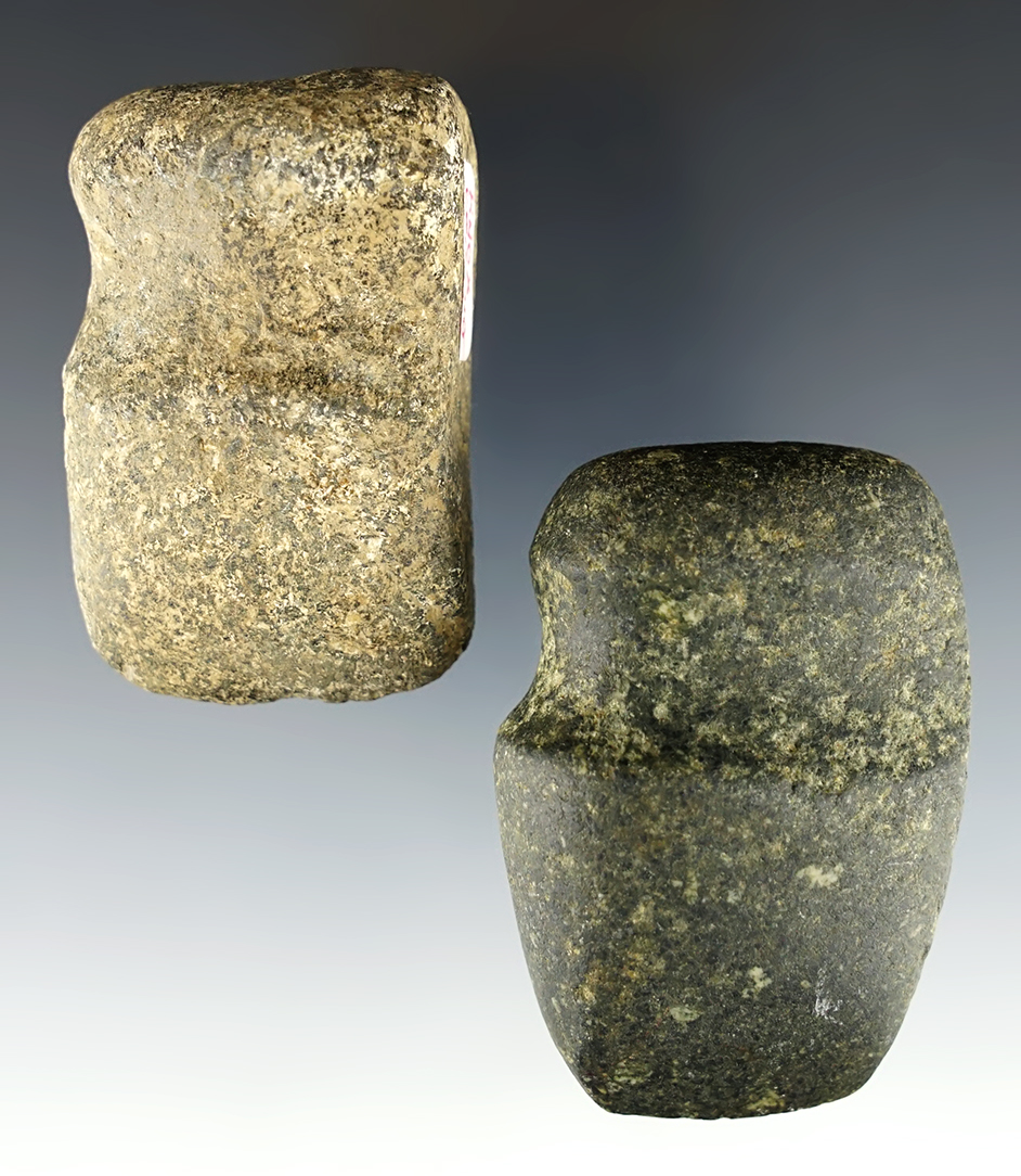 Pair of miniature 3/4 Groove Axes found in Ross and Knox Co., Ohio. The larger is 2 5/8".