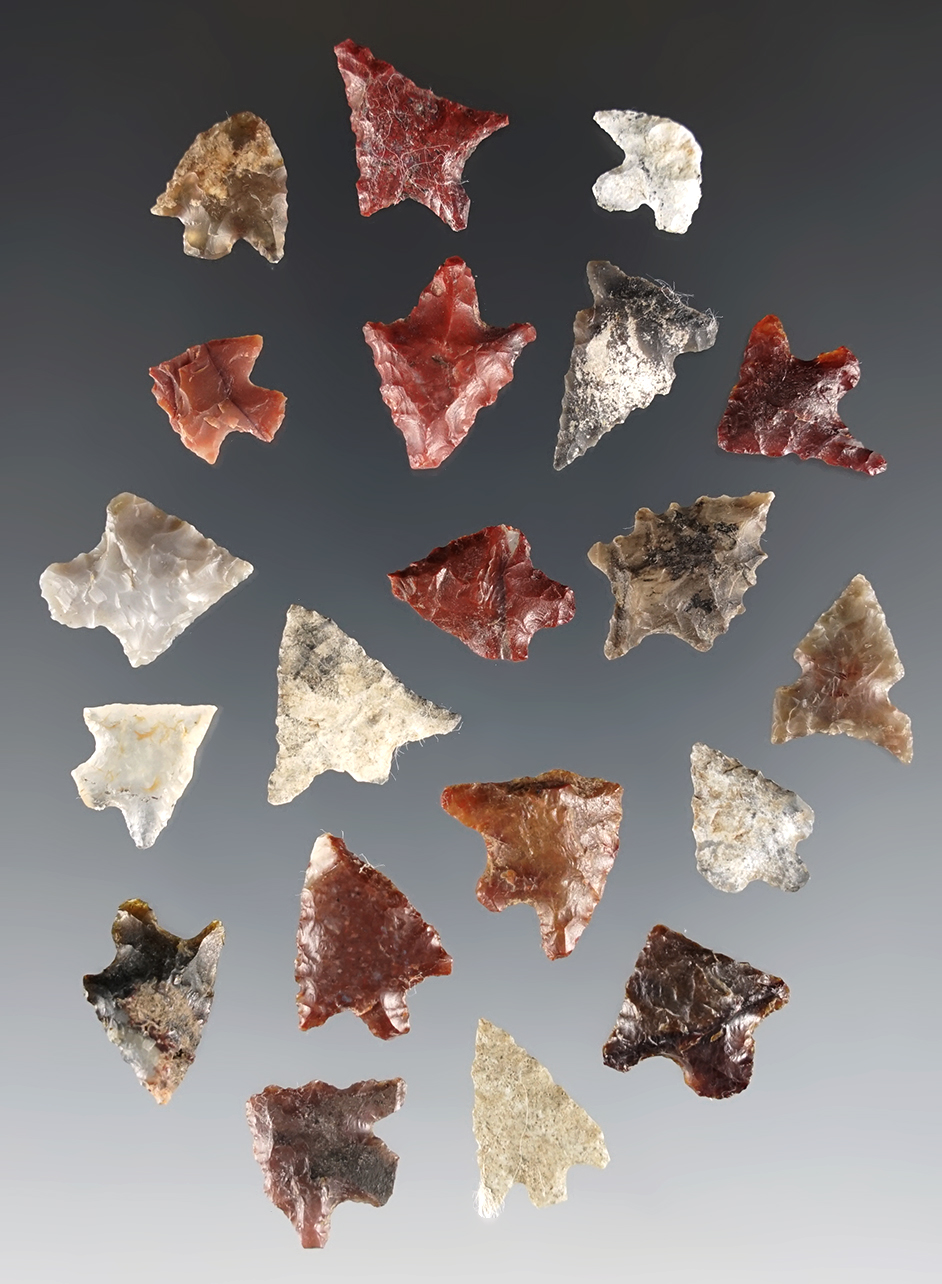 Group of 20 assorted Gempoints made from various materials. Clackamas Co., Oregon.