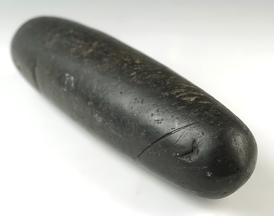 9" highly polished Roller Pestle found in Wyandot Co., Ohio. Ex. Terry Elleman.