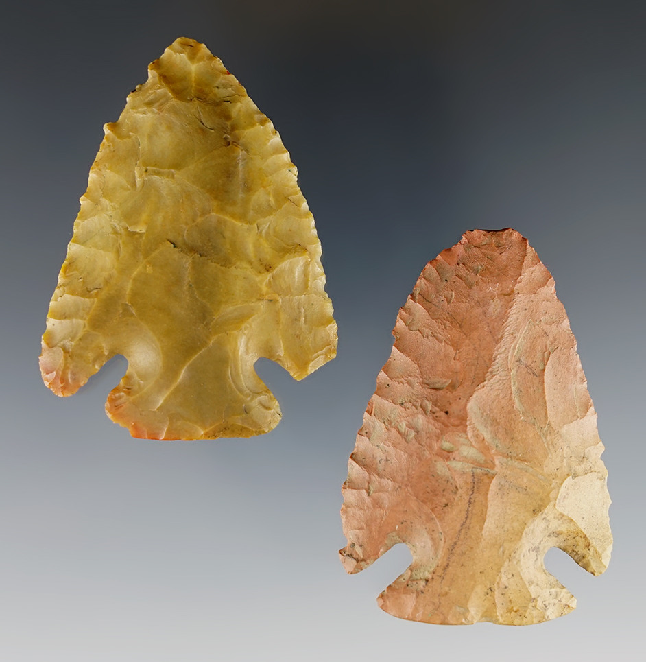 Pair of Archaic Bevels in good condition. Found in Perry and Franklin Co., Ohio.
